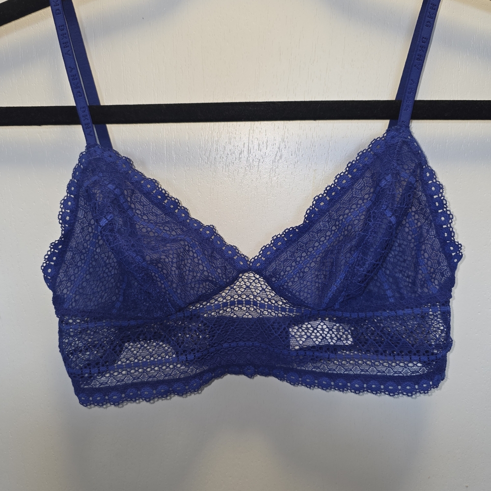 Dkny Blue Lace Bralette with Adjustable Straps